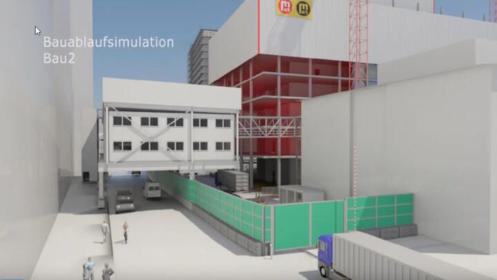 Bauablaufsimulation Bau 2 Roche Basel