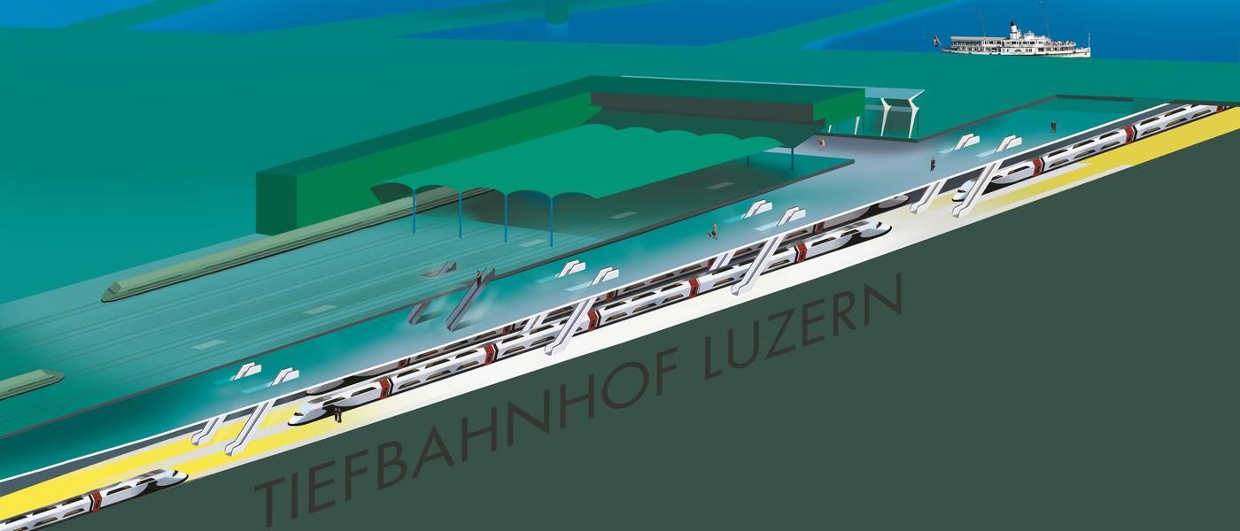 Visualisierung Tiefbahnhof Luzern
