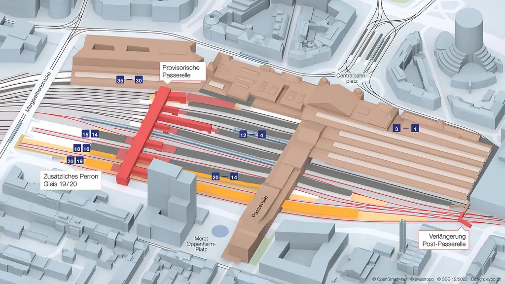 Darstellung des Gesamtprojekts am Bahnhof Basel SBB