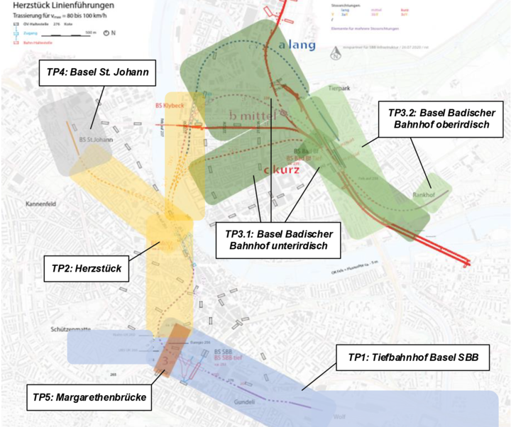 Teilprojekte Kapazitätsausbau Knoten Basel