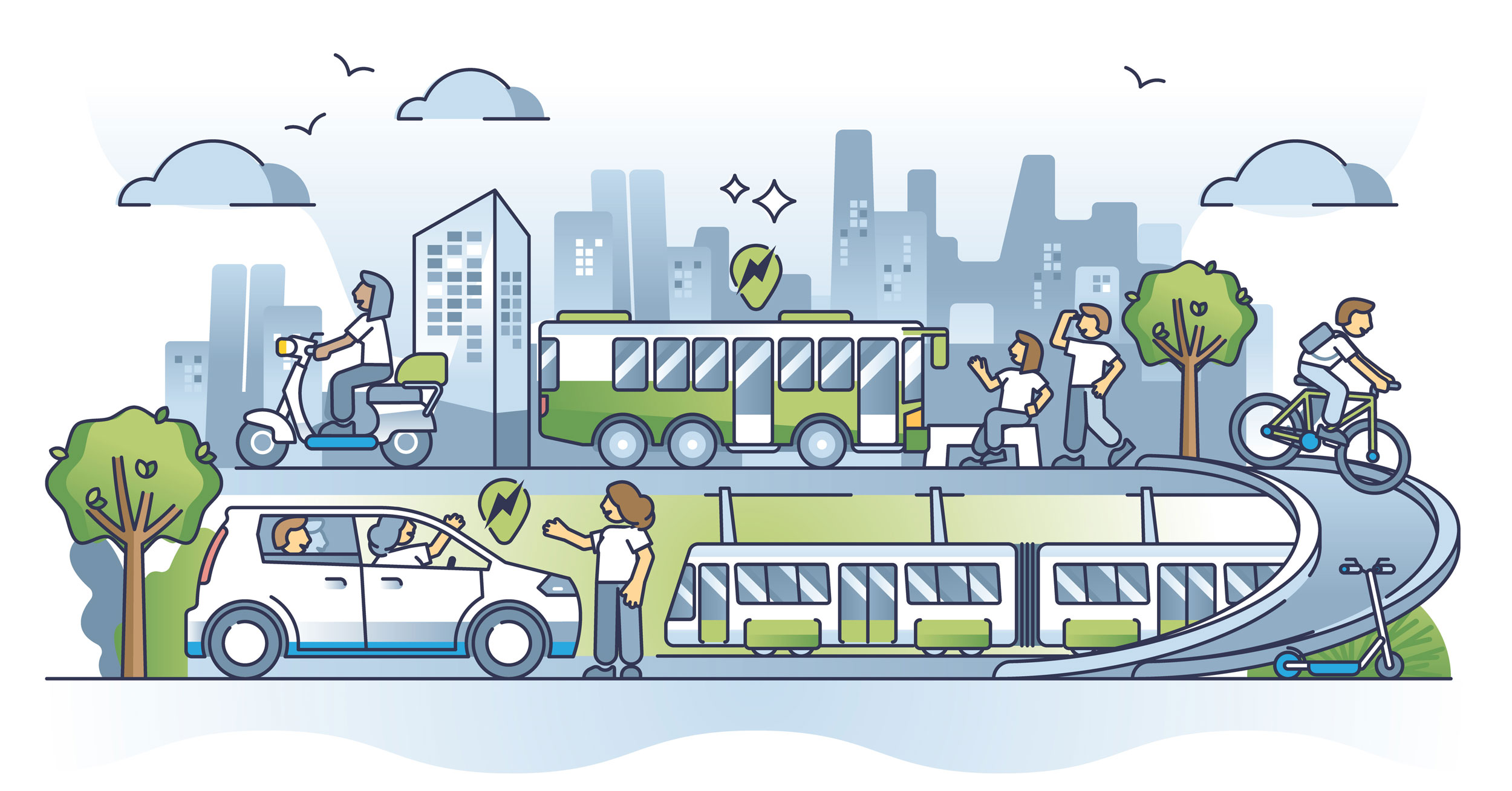 Nachhaltiger Transport in der Stadt