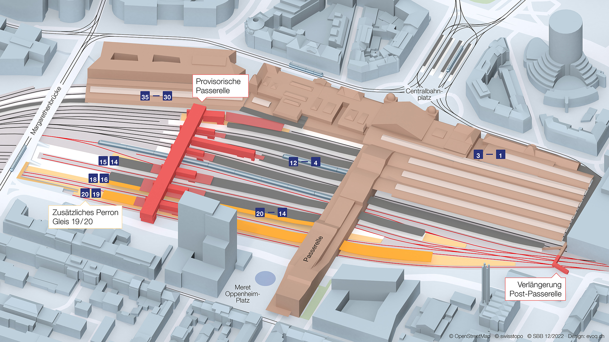 Darstellung des Gesamtprojekts am Bahnhof Basel SBB
